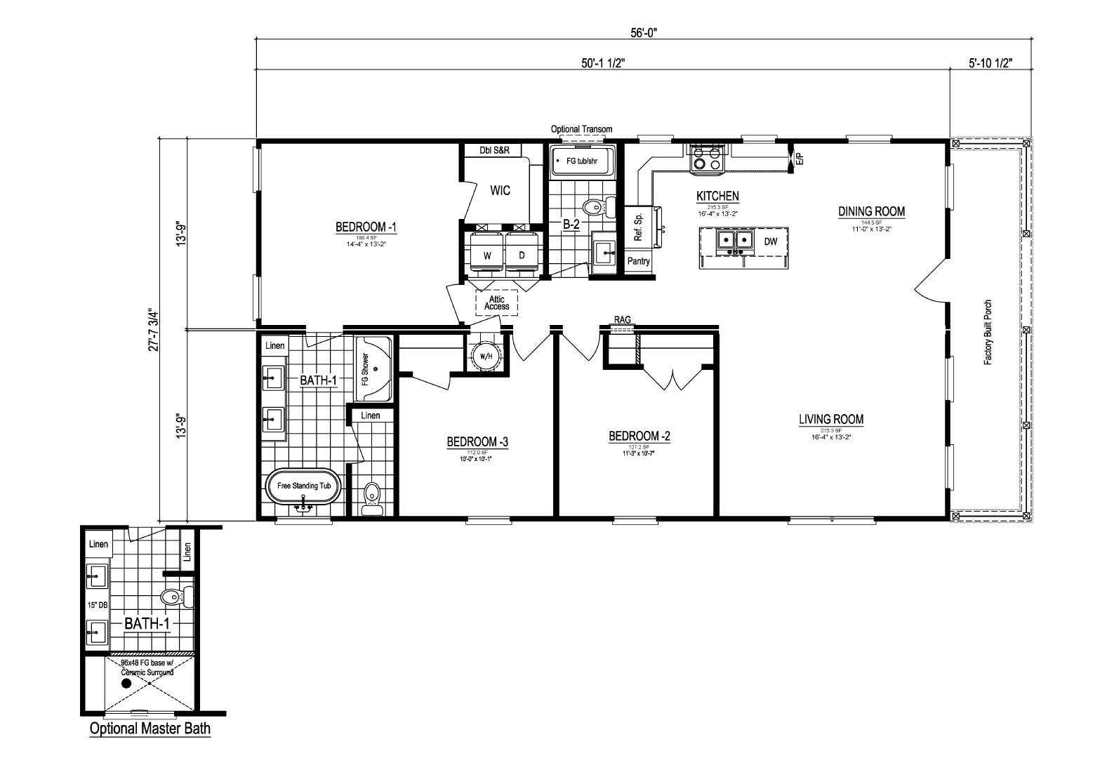 Craven III Cape Cod Modular Home Floor Plan