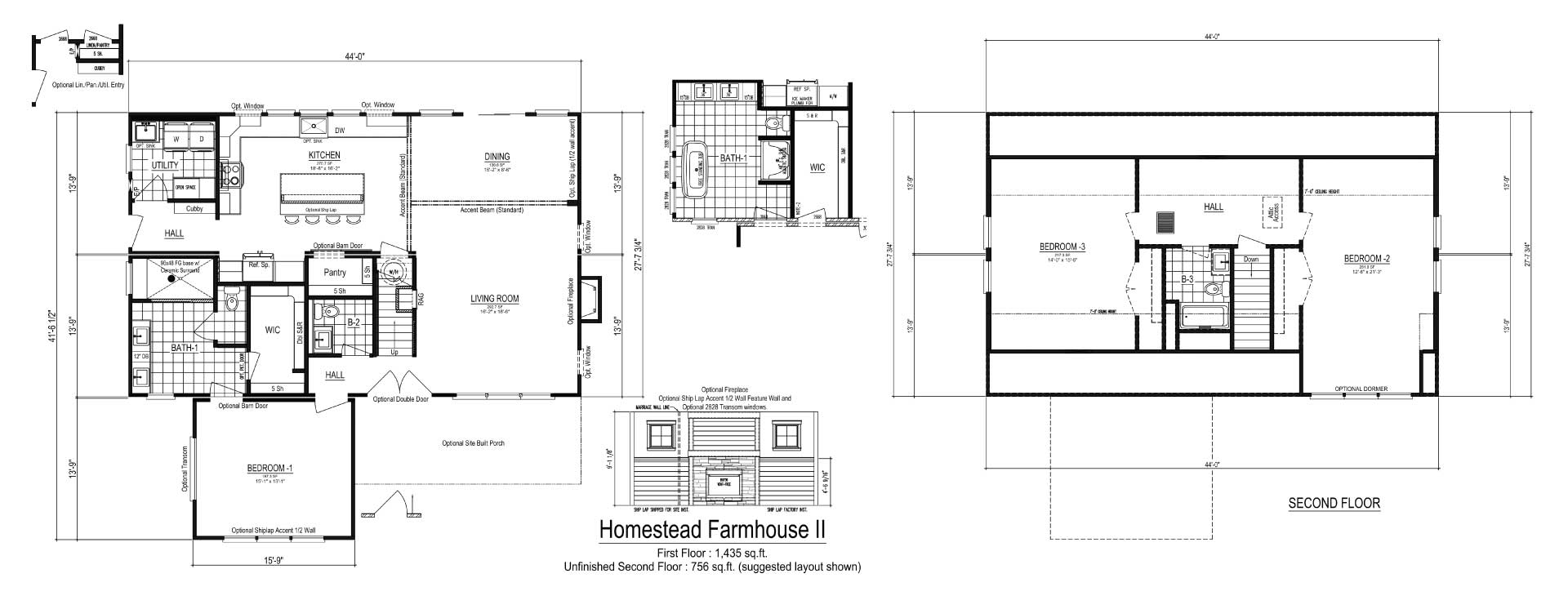 Farmhouse II Cape Cod Modular Home Floor Plan