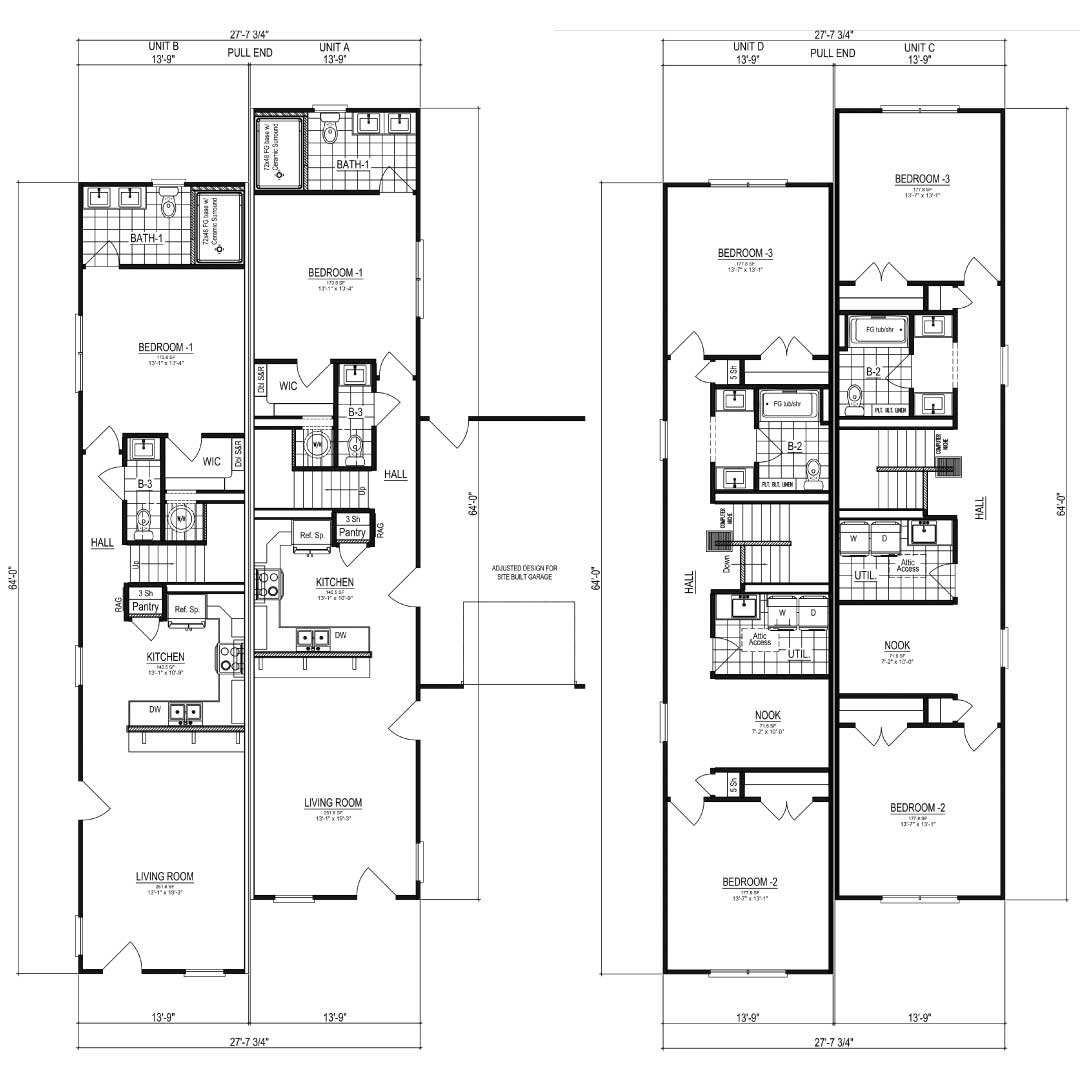 Westbury I Duplex Modular Home Floor Plan