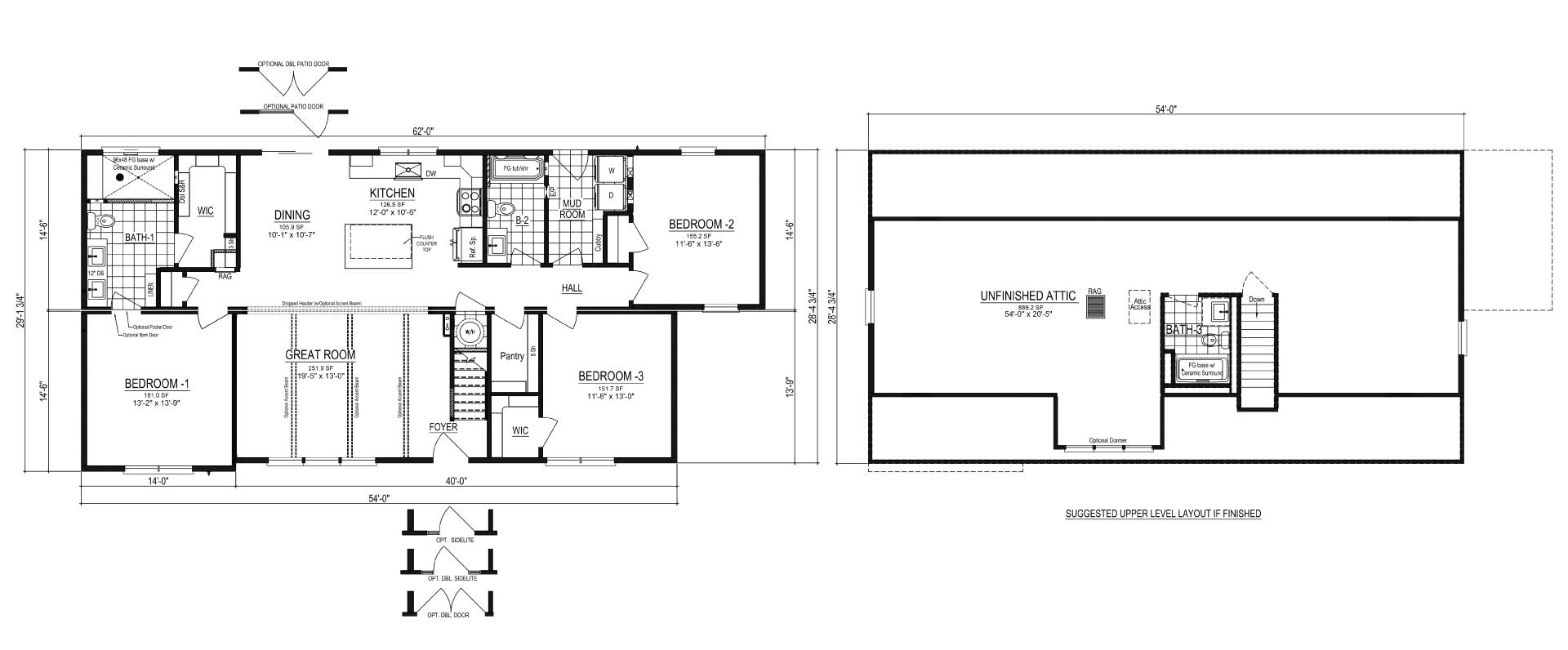 Farmhouse III Cape Modular Home Floor Plan
