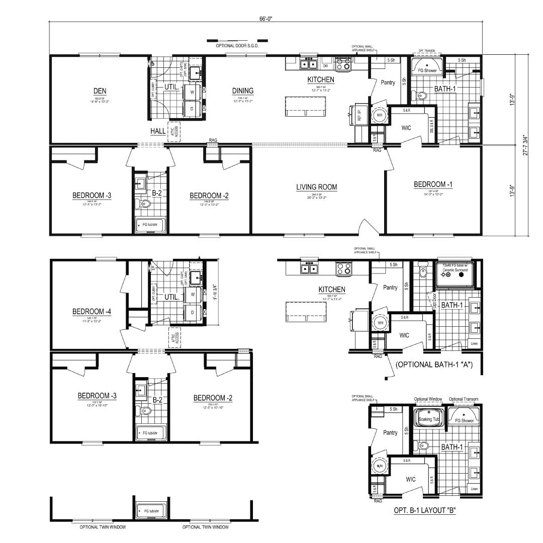 Horizon III Ranch Modular Home Floor Plan