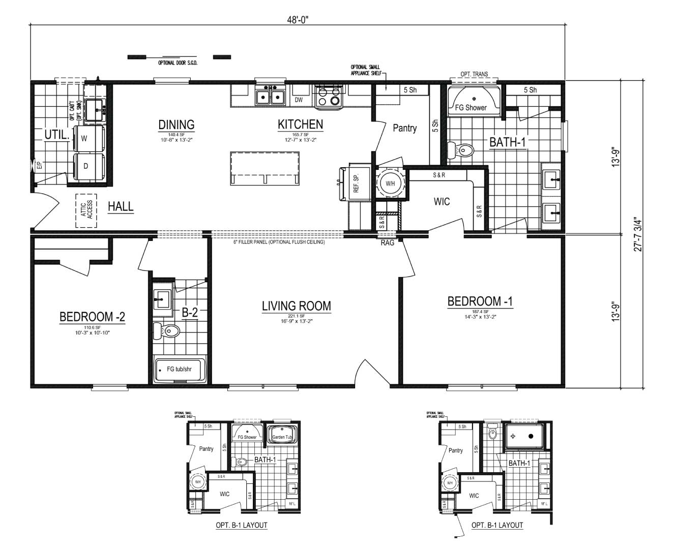 Horizon IV Ranch Modular Home Floor Plan