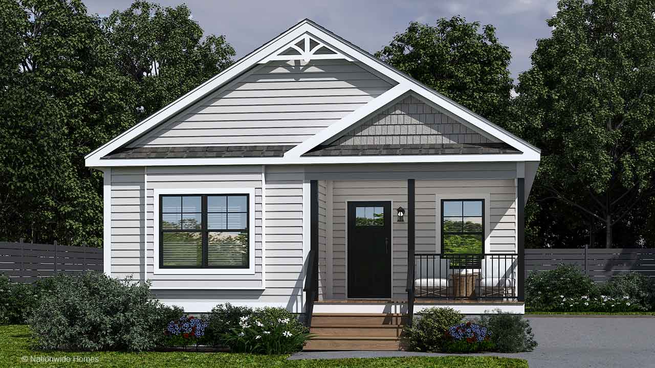 Garland ranch modular home rendering with craftsman exterior