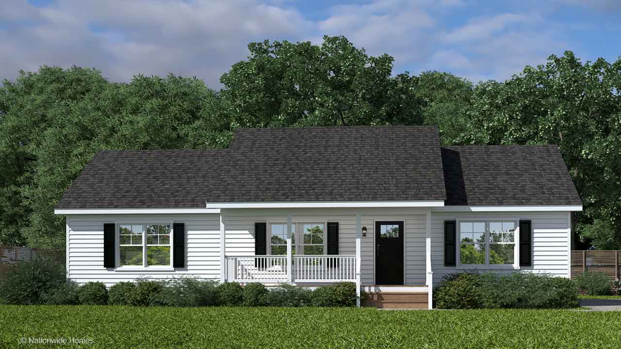 Noble modular home rendering with craftsman exterior
